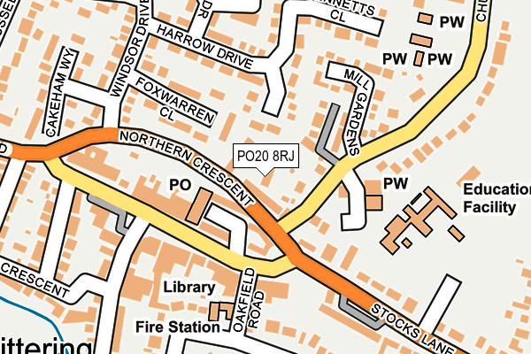 PO20 8RJ map - OS OpenMap – Local (Ordnance Survey)