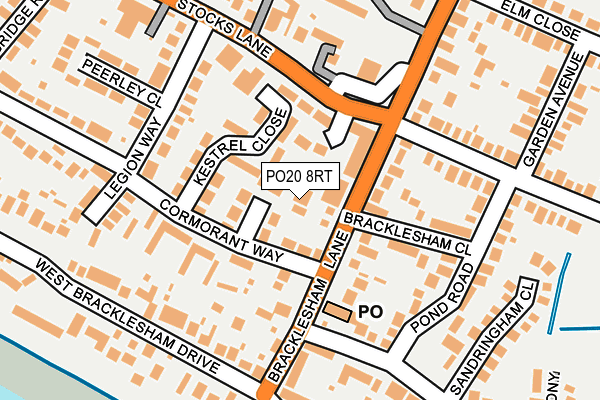 PO20 8RT map - OS OpenMap – Local (Ordnance Survey)