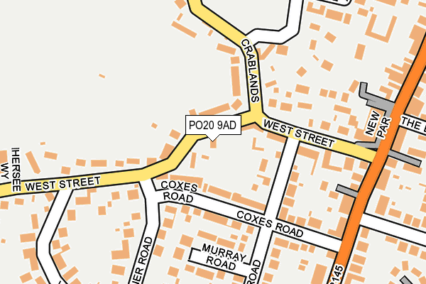 PO20 9AD map - OS OpenMap – Local (Ordnance Survey)