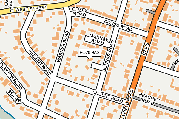 PO20 9AS map - OS OpenMap – Local (Ordnance Survey)