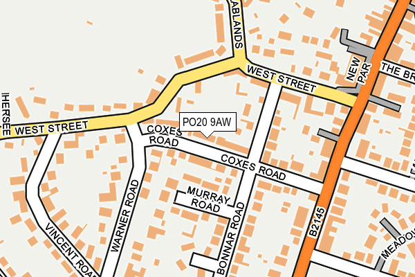 PO20 9AW map - OS OpenMap – Local (Ordnance Survey)