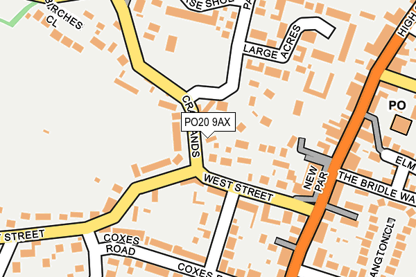 PO20 9AX map - OS OpenMap – Local (Ordnance Survey)