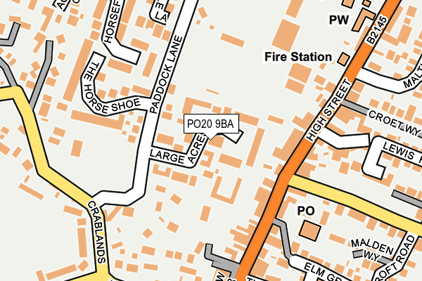 PO20 9BA map - OS OpenMap – Local (Ordnance Survey)