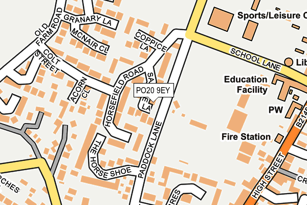 PO20 9EY map - OS OpenMap – Local (Ordnance Survey)