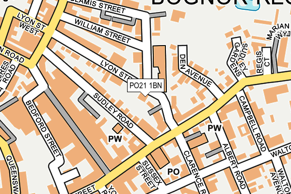 PO21 1BN map - OS OpenMap – Local (Ordnance Survey)