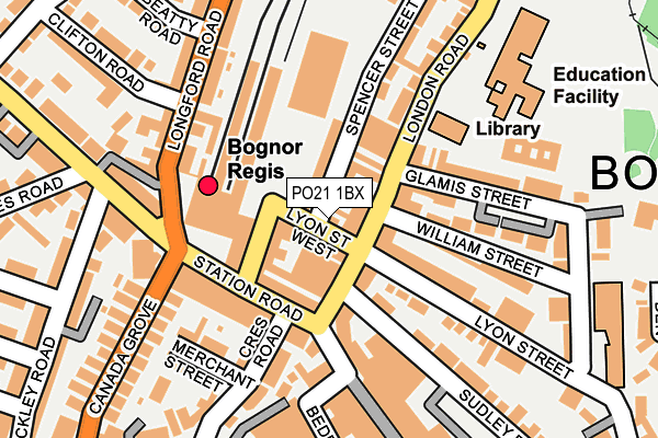 PO21 1BX map - OS OpenMap – Local (Ordnance Survey)