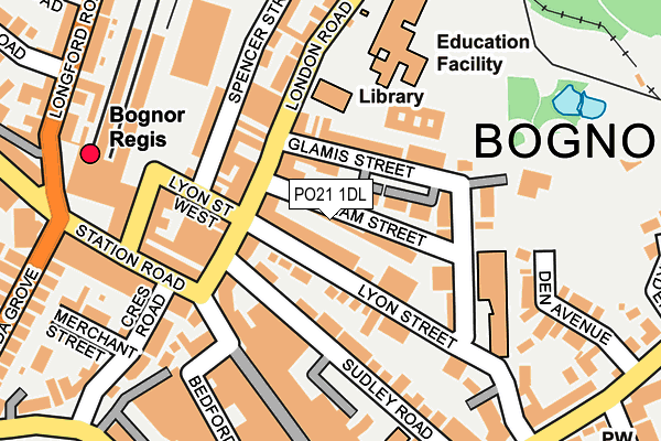 PO21 1DL map - OS OpenMap – Local (Ordnance Survey)