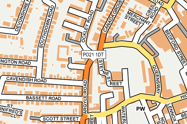 PO21 1DT map - OS OpenMap – Local (Ordnance Survey)
