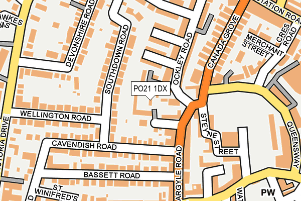 PO21 1DX map - OS OpenMap – Local (Ordnance Survey)