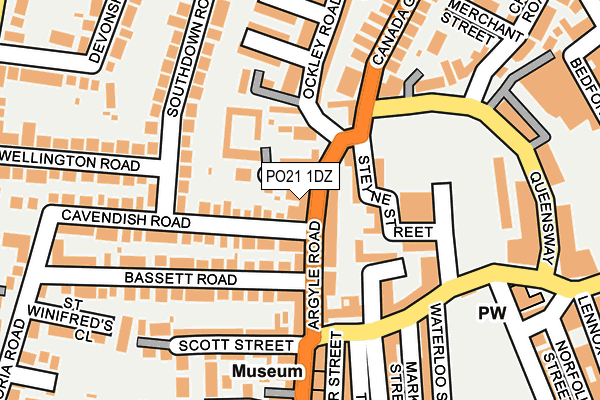 PO21 1DZ map - OS OpenMap – Local (Ordnance Survey)