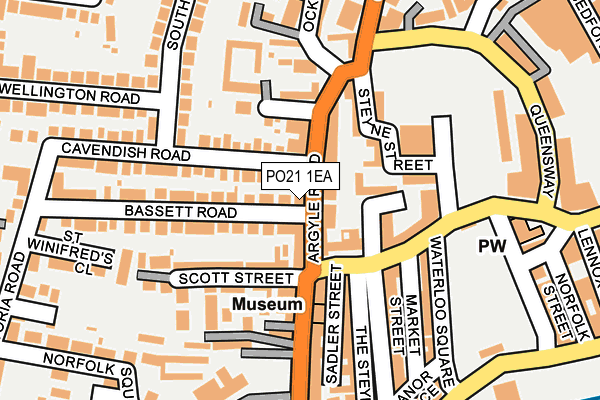 PO21 1EA map - OS OpenMap – Local (Ordnance Survey)
