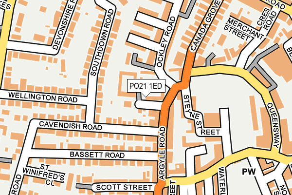 PO21 1ED map - OS OpenMap – Local (Ordnance Survey)