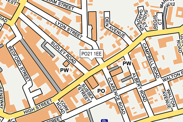 PO21 1EE map - OS OpenMap – Local (Ordnance Survey)