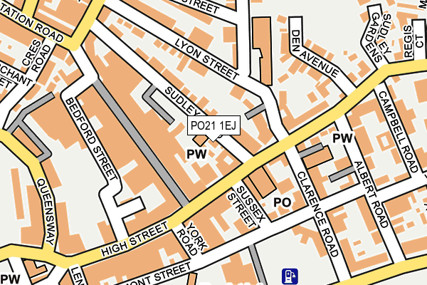 PO21 1EJ map - OS OpenMap – Local (Ordnance Survey)