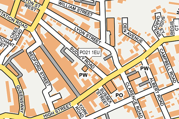 PO21 1EU map - OS OpenMap – Local (Ordnance Survey)