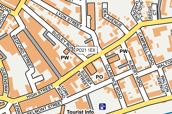 PO21 1EX map - OS OpenMap – Local (Ordnance Survey)