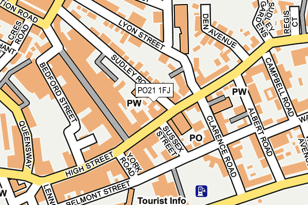 PO21 1FJ map - OS OpenMap – Local (Ordnance Survey)