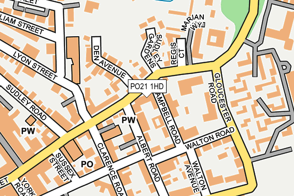 PO21 1HD map - OS OpenMap – Local (Ordnance Survey)