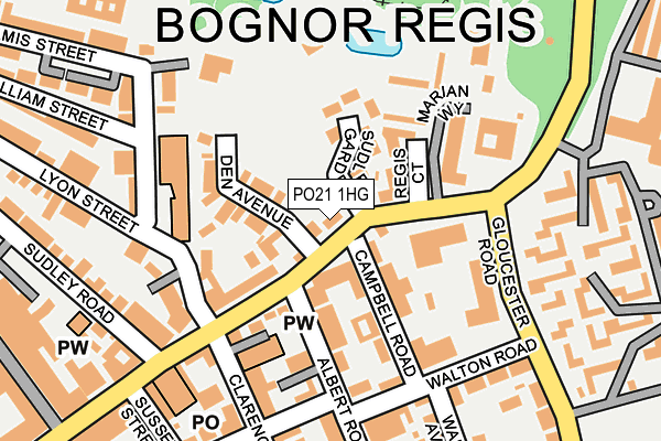 PO21 1HG map - OS OpenMap – Local (Ordnance Survey)