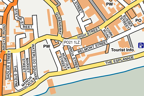 PO21 1LZ map - OS OpenMap – Local (Ordnance Survey)