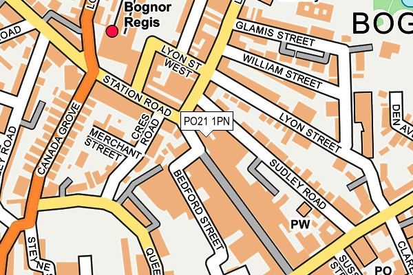 PO21 1PN map - OS OpenMap – Local (Ordnance Survey)