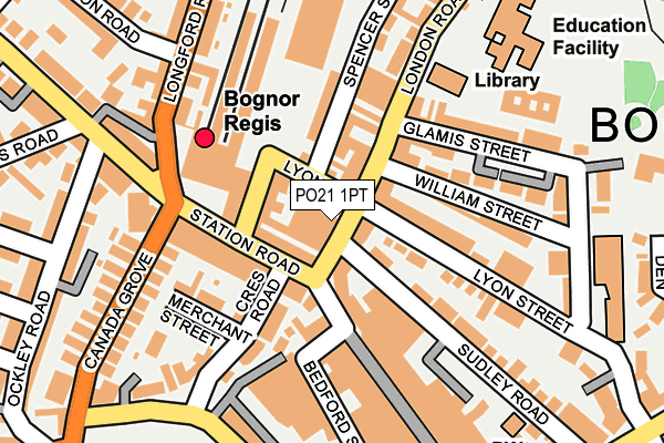 PO21 1PT map - OS OpenMap – Local (Ordnance Survey)