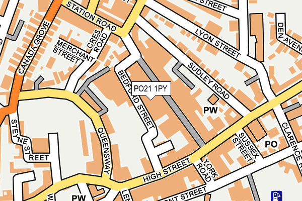 PO21 1PY map - OS OpenMap – Local (Ordnance Survey)