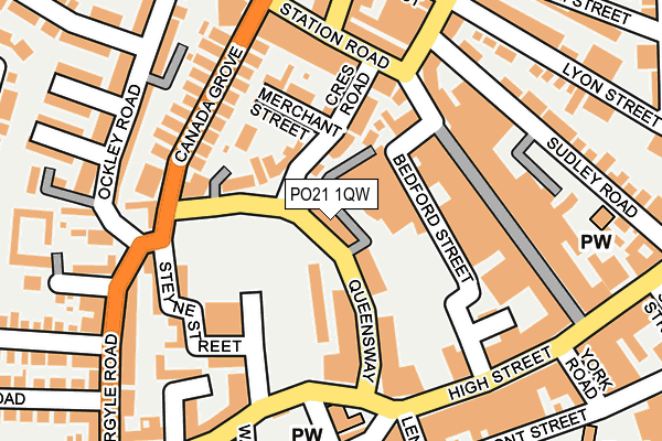 PO21 1QW map - OS OpenMap – Local (Ordnance Survey)
