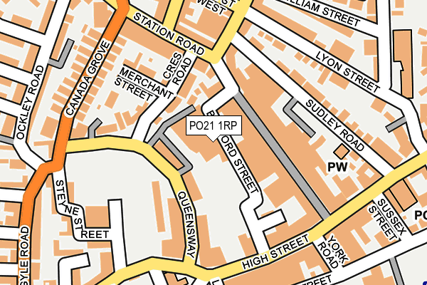 PO21 1RP map - OS OpenMap – Local (Ordnance Survey)