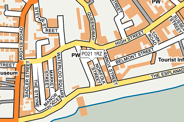 PO21 1RZ map - OS OpenMap – Local (Ordnance Survey)