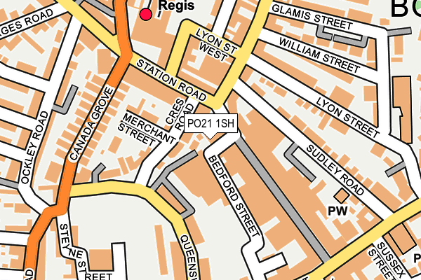 PO21 1SH map - OS OpenMap – Local (Ordnance Survey)