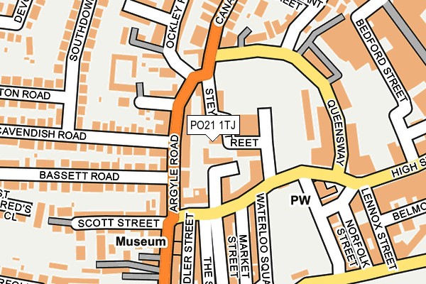 PO21 1TJ map - OS OpenMap – Local (Ordnance Survey)