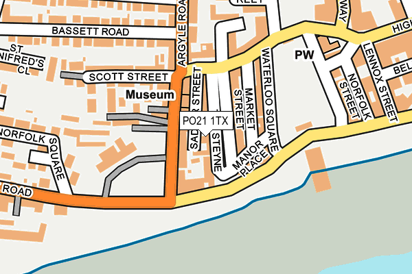 PO21 1TX map - OS OpenMap – Local (Ordnance Survey)