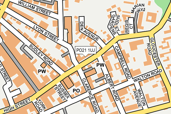 PO21 1UJ map - OS OpenMap – Local (Ordnance Survey)