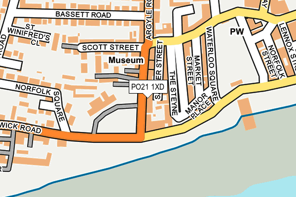 PO21 1XD map - OS OpenMap – Local (Ordnance Survey)
