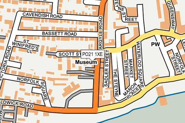 PO21 1XE map - OS OpenMap – Local (Ordnance Survey)