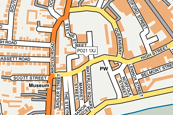 PO21 1XJ map - OS OpenMap – Local (Ordnance Survey)