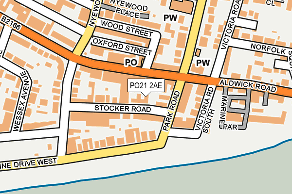 PO21 2AE map - OS OpenMap – Local (Ordnance Survey)
