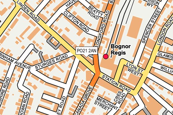 PO21 2AN map - OS OpenMap – Local (Ordnance Survey)