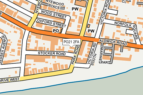 PO21 2FA map - OS OpenMap – Local (Ordnance Survey)