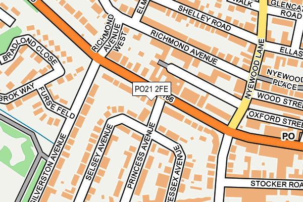 PO21 2FE map - OS OpenMap – Local (Ordnance Survey)