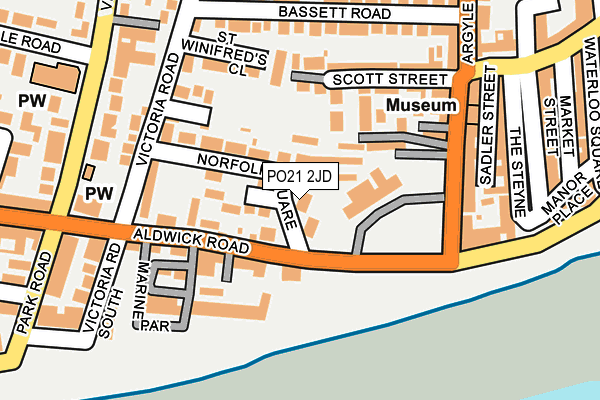 PO21 2JD map - OS OpenMap – Local (Ordnance Survey)