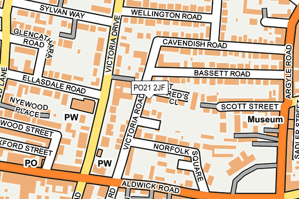 PO21 2JF map - OS OpenMap – Local (Ordnance Survey)