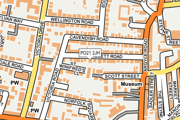 PO21 2JH map - OS OpenMap – Local (Ordnance Survey)