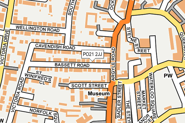 PO21 2JJ map - OS OpenMap – Local (Ordnance Survey)