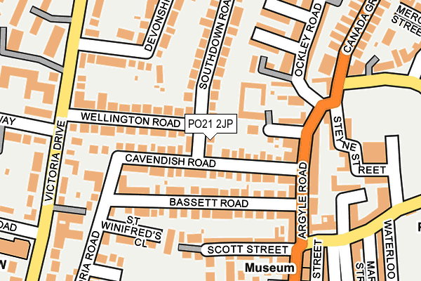 PO21 2JP map - OS OpenMap – Local (Ordnance Survey)
