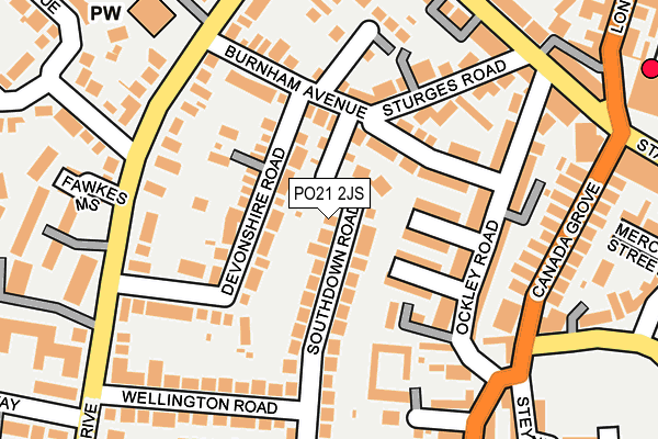 PO21 2JS map - OS OpenMap – Local (Ordnance Survey)