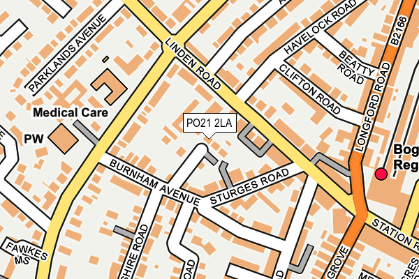 PO21 2LA map - OS OpenMap – Local (Ordnance Survey)