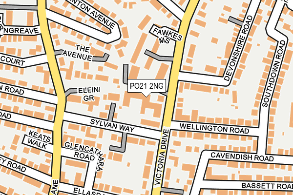 PO21 2NG map - OS OpenMap – Local (Ordnance Survey)