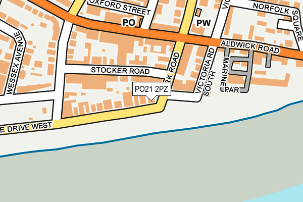 PO21 2PZ map - OS OpenMap – Local (Ordnance Survey)